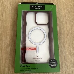 KATE SPADE Burgundy Wavy Mirrored iPhone 16 PRO MAX Case Brand NEW